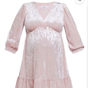 NWT- Maternity Crushed Velvet Empire Waist Dress